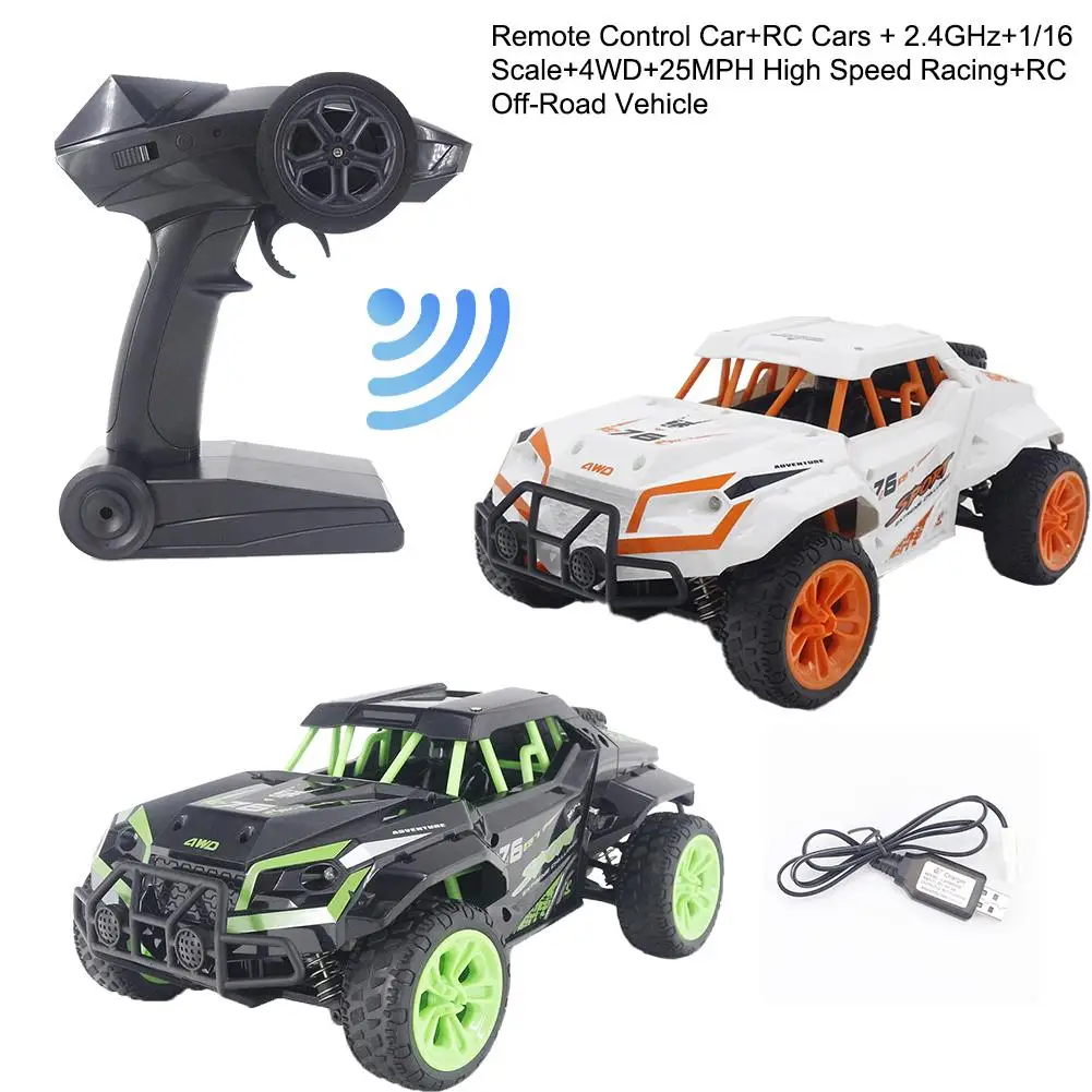 Автомобиль с дистанционным управлением, 2,4 ГГц, 1:16, высокая скорость, 4WD, гоночный автомобиль, Электрический внедорожный багажник для всех местности, трюк, радиоуправляемая машина, игрушка для детей