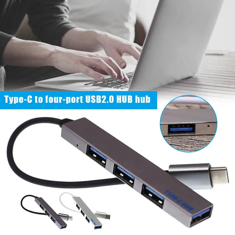 Mini Type C to USB2.0 Hub Adapter Converter Portable for Mobile Phone Laptop OUJ99