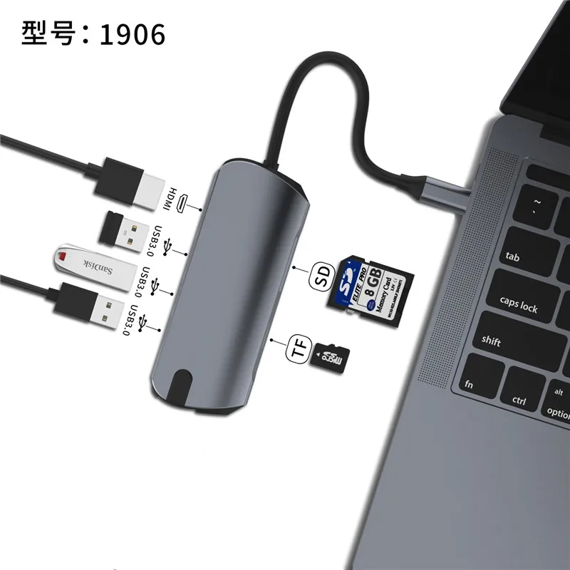 6-in-1 HDMI Model Basix USB концентратор C концентратор для Мульти USB 3,0 HDMI адаптер док-станция для MacBook Pro Аксессуары USB-C Тип C 3,1 сплиттер 3 порта USB C концентратор - Цвет: 6-in-1 HDMI Model