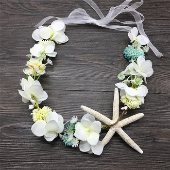

Outdoor Beach Holiday Garland Photography Styling Wreath Bride Headband Wedding Bridesmaid Headdress Party Dance Hat Accessories