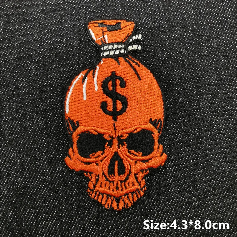 Schädel Herz Patches Für Kleidung USA Anime Nähen Abzeichen Geist Poker Applique Aufkleber Punk Hippie Bestickt Patch auf Kleidung – Detail 16
