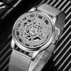 Mens Fashion Hollow Watches Men Business Watch Male Stainless Steel Mesh Belt Skeleton Quartz Wrist Watch relogio masculino 5