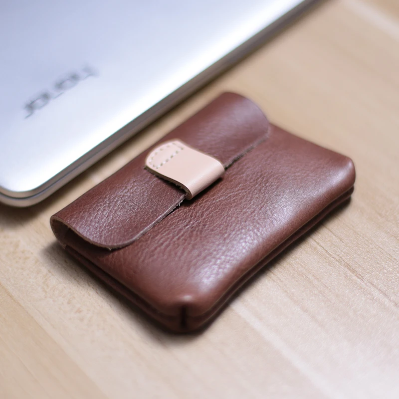Compact Genuine Leather Coin Purse - Soft Mini Wallet
