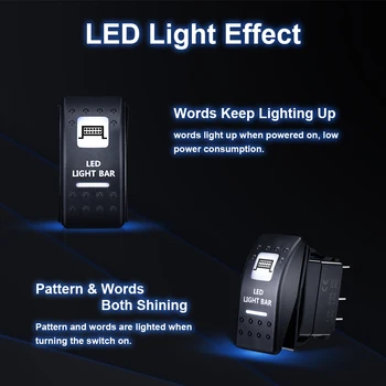 

Blue Rocker Switch Spot Light LED Light Bar UTV ATV for Polaris Ranger RZR XP 1000 15 for Arctic Cat Wildcat 4 1000 Wildcat