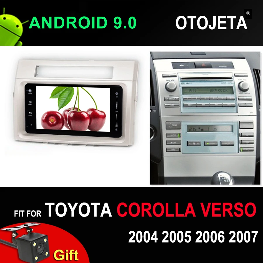Умный автомобиль мультимедиа подходит для Toyota Corolla Verso 2005 2006 автомобильный Android 9,0 плеер радио gps навигация по Bluetooth с рамкой