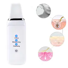 Ультразвуковую вибрацию скребок для кожи лица акне инструмет для удаления черных точек Перезаряжаемые удаление омертвевшей кожи скребок Отшелушивающий лопата для снега