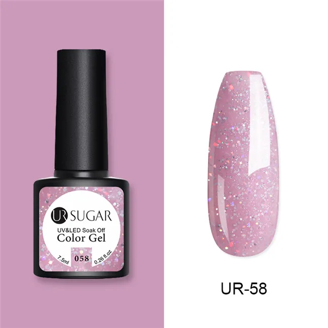 UR-058 UR SUGAR 1 бутылка 7,5 мл УФ-лак для ногтей Темный телесный серия однородного цвета для ногтей искусство гель лак Маникюр Декоративный Лак для ногтей гель - Цвет: UR-058