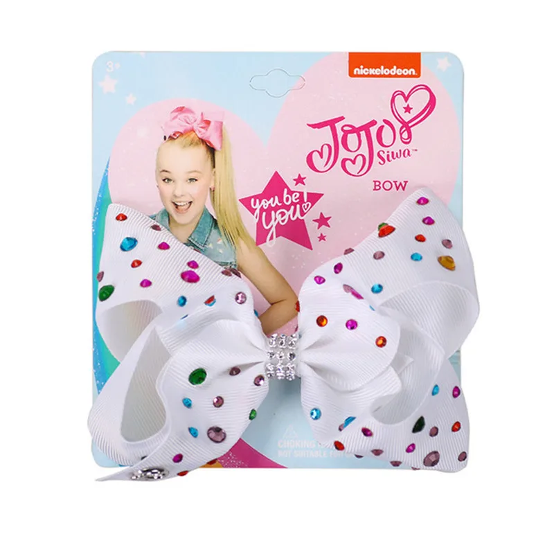1 шт. 5 дюймов JOJO SIWA Луки заколка для волос для малышей большой бант зажим для волос ручной работы Crtstal лента для волос со шпилькой узел Аксессуары для волос для детей