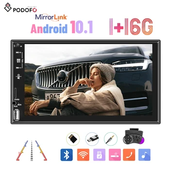 

Potofo 7''HD 2din Andriod 10.1 Car Multimedia Player GPS Navigation Bluetooth Car Audio Wifi USB FM MirrorLink