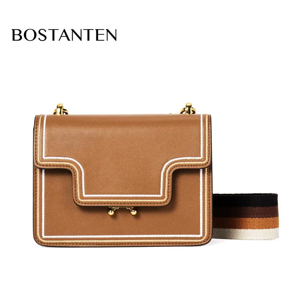 Bostanten Женская Повседневная сумка-мессенджер нового дизайна из натуральной кожи
