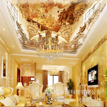 

Hotel Villa Mural Top Grade European Style Decoration Ceiling Mural Bar Ktv Theme Oil Painting