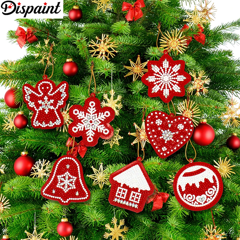 Dispaint 10 шт. DIY бриллиантовый рисунок Рождество дерево кулон сверла специальной формы рождественская Алмазная вышивка украшения для дома