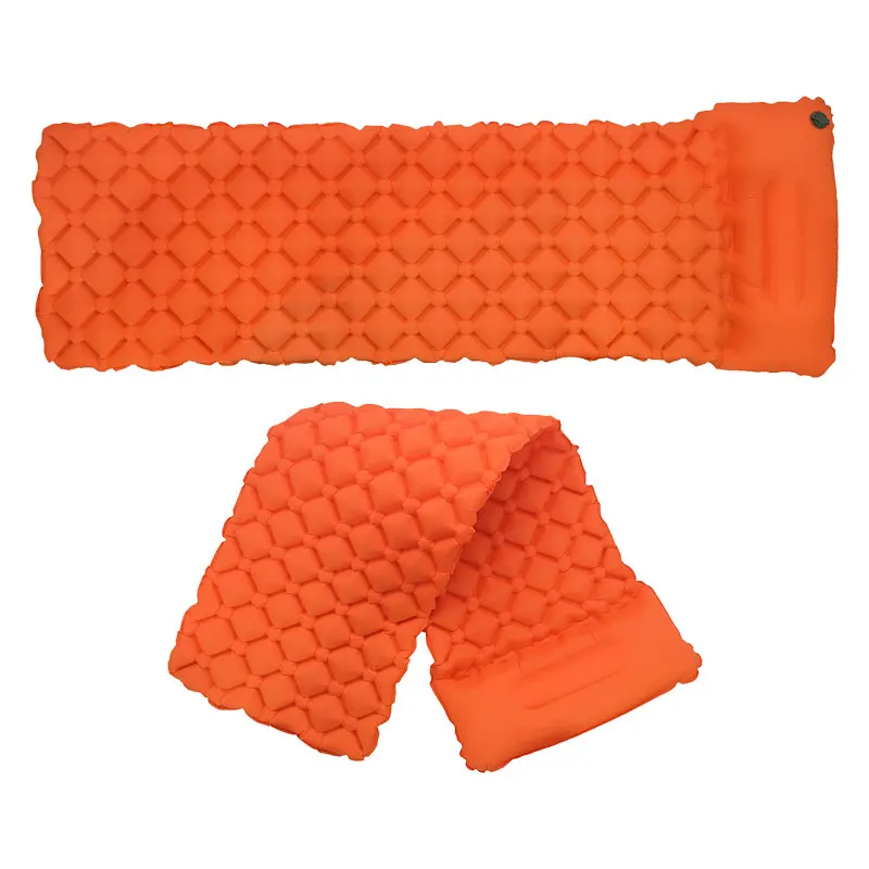 Orange Inflatable Air Mattress Portable Camping Beach Picnic Mat Sleeping Sofa Pad TPU Outdoor Backpacking Hiking Inflatable Mattress - Цвет: Orange