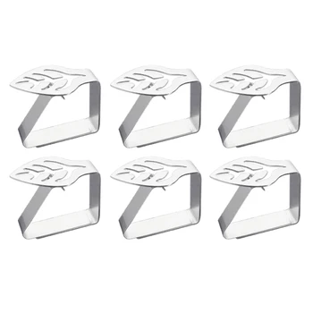 

8 Pcs Thickened Stainless Steel Tablecloth Holders Kitchen Tablecloth Clips Non-Slip Table Clips, Leaf