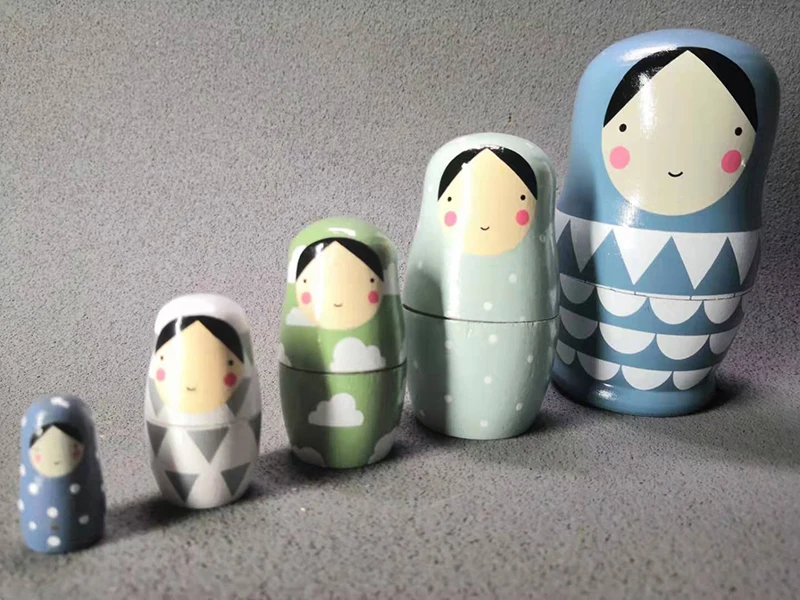 5 шт. в наборе, русские Матрешки, деревянные Matryoshka куклы, ручная роспись, складные куклы, коллекционная игрушка, 5 дюймов высотой 5,5*12,5 см