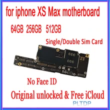 64 Гб 256 ГБ 512 ГБ разблокирована для iPhone XS Max материнская плата без лица ID с сигналом/двойной картой, оригинальная логическая плата
