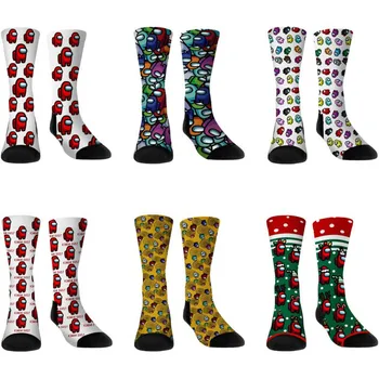 

1 Pair 2021 Hot Winter Nylon Among Us Socks Game Personality Print Unisex Fashion Stockings Christmas Warm Socks New Year Gift
