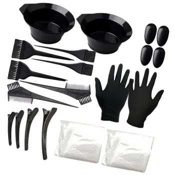 

1 Set/22pcs Hair Coloring Kit Disposable DIY Dyeing Tool Kit Hair Tinting Mixing Bowl Comb for Home Shop