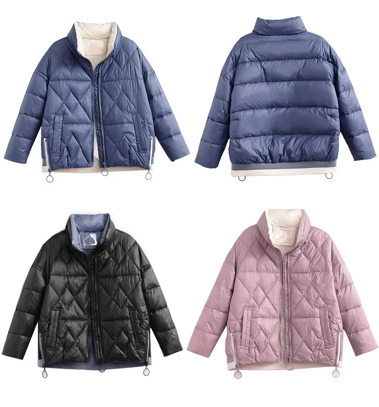 Off Season Short-height Short down Jacket WOMEN'S Dress Stand Collar New Style Fashion Casual Thick Loose-Fit Coat