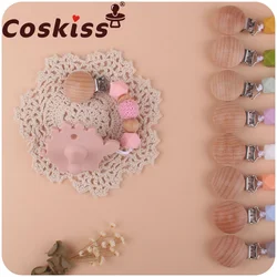 Coskiss New Baby Products Beech Wood Clip Crochet Beads Pacifier Chain Baby Silicone Hexagonal Beads Anti-Drop Chain Toys