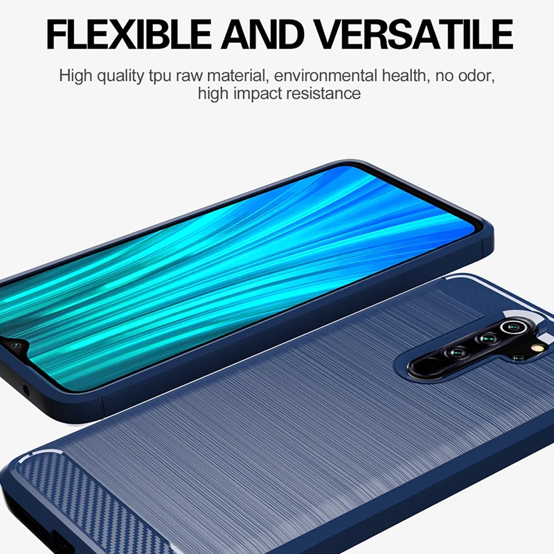 ТПУ чехол для Redmi Note 8 Pro чехол противоударный бампер из углеродного волокна Мягкий чехол для Xiaomi Redmi Note 8 Pro Global Чехол Броня