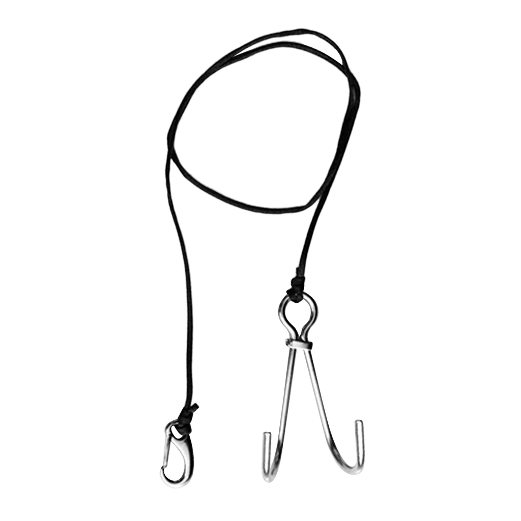 Current Scuba Diving Double Dual 316 Stainless Steel Reef Hook with 47' Line for Underwater Photographers Scuba Diving 