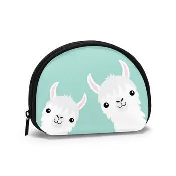 

2020 Man Women Smart Wallet Business Card Wallet Credit Business Mini Card Wallet Two Cute Cartoon Llama Alpaca