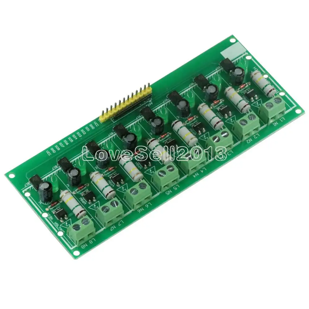 AC 220V 8 Channel MCU TTL Level Ch Optocoupler Isolation Test Board Isolated Detection Tester Module PLC Processors | Электроника