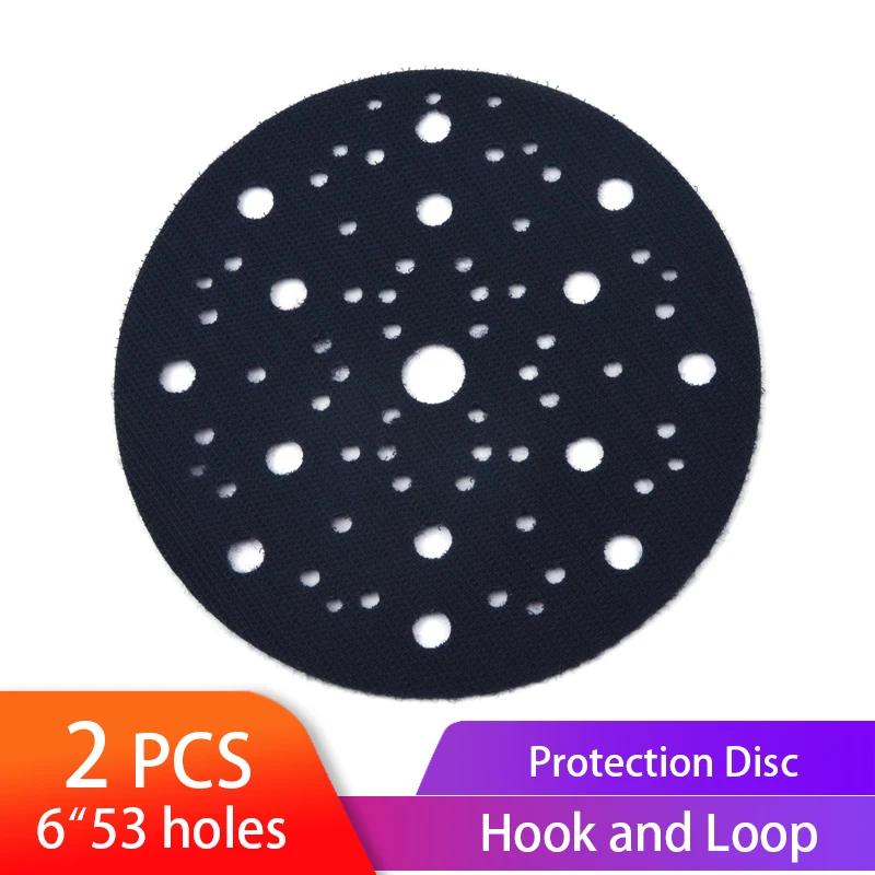 

2pcs Ultra-thin Surface Protection Disc 6 inch 53 holes 150mm Hook and loop Pad Power Tools Accessories for Polishing & Grinding