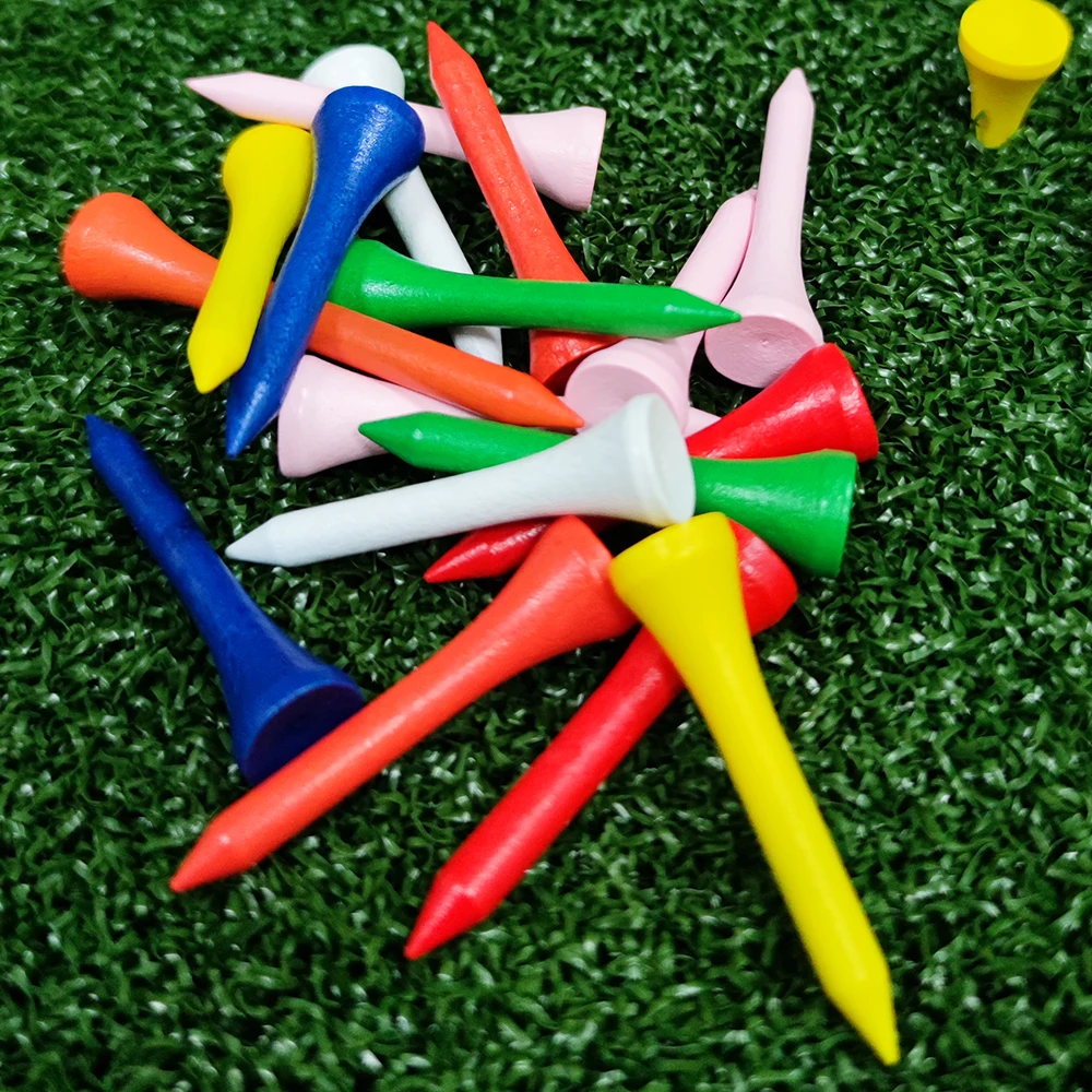 100 Pieces 42 MM Colored Wooden Golf Tees Wood Accessories