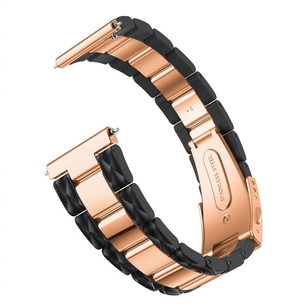 20 мм браслет для Galaxy Watch 42 мм/Active 2 40 мм 44 мм/Vivoactive 3 ремешок для часов металлический браслет ремешок для samsung gear спортивный ремень - Цвет ремешка: gold black