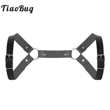 TiaoBug сексуальный мужской модный ремень в стиле панк из искусственной кожи с регулируемой пряжкой на ремне, на плече, на груди, с ремнем, для ночного клуба