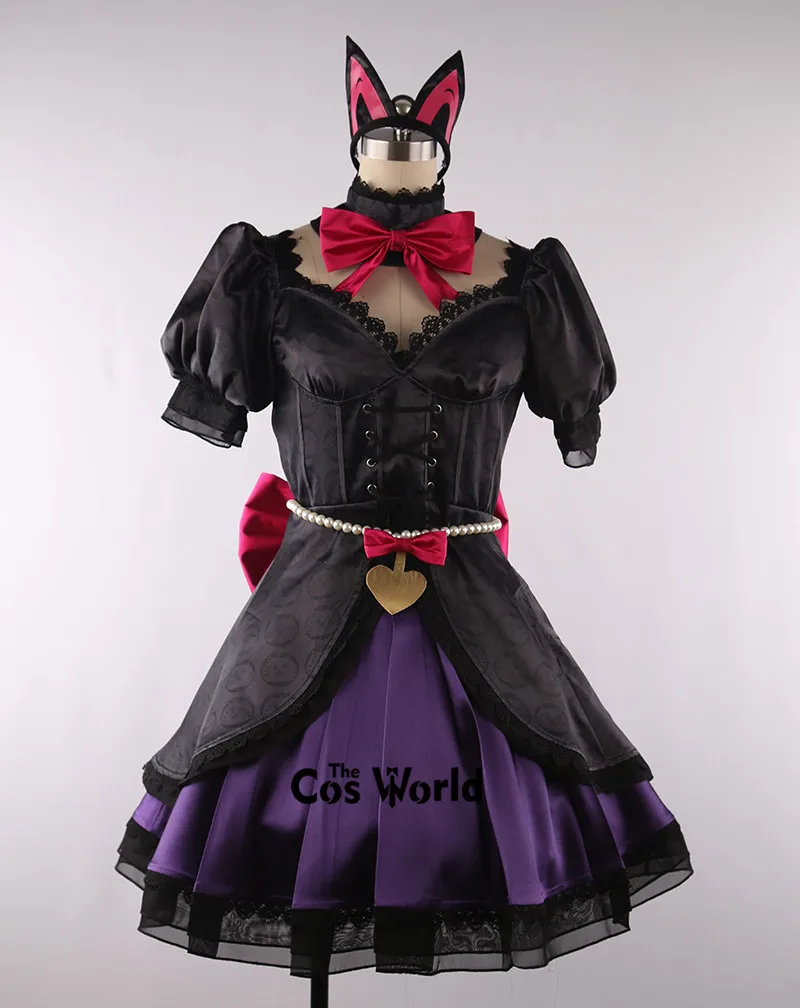 Ow d.vaハナソングブラックキャットルナtシャツドレスユニフォーム衣装