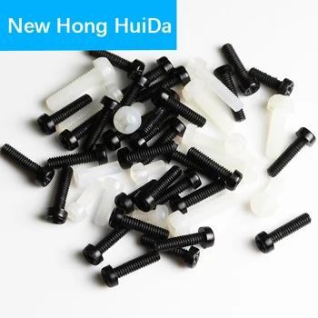 

M2 M2.5 M3 M4 M5 M6 M8 Black White Nylon Round Pan Head Machine Screw Metric Cross Phillips Plastic Thread Bolt