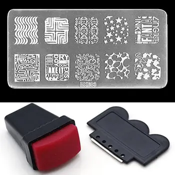 

New Nail Stamping Art Stamp Printing Stencil Template Plate Set Tool Stamper Design KitImage Stamp Templates Manicure Tools