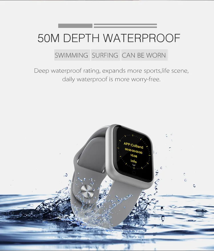 Смарт-часы Rugum GT1, спортивные водонепроницаемые Смарт-часы, браслет для измерения артериального давления, смарт-браслет для мужчин и женщин