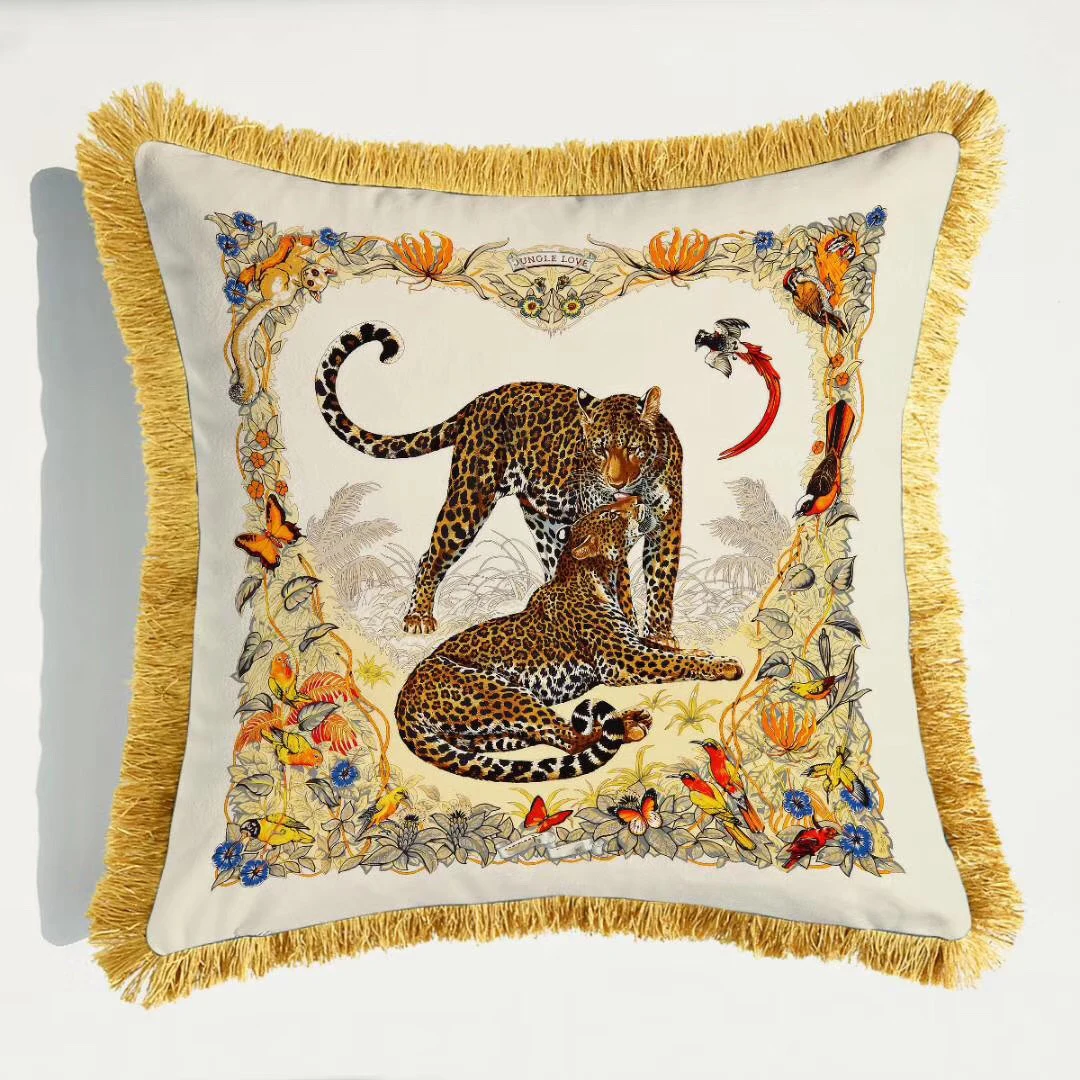 

Luxury Animal Butterfly Flower Design Velvet Tassel Cushion Cover Pillow Cover Pillowcase Home Decorative Sofa Throw Pillow Seat