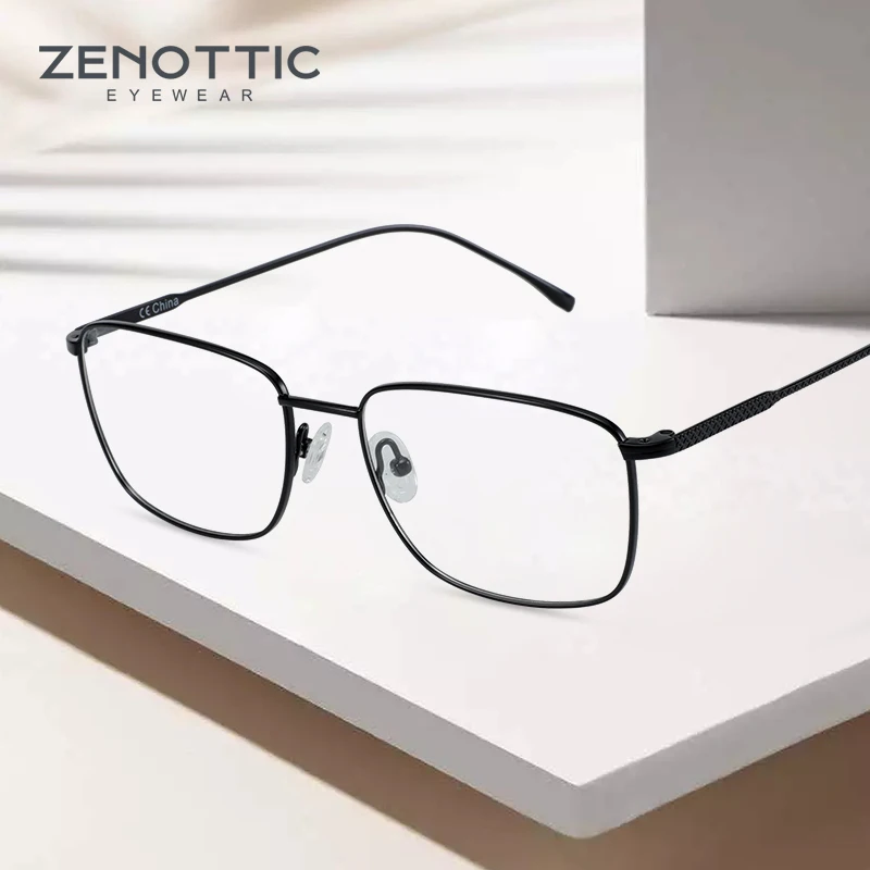 ZENOTTIC квадратные очки из чистого титана оправа для мужчин сверхлегкие оптические