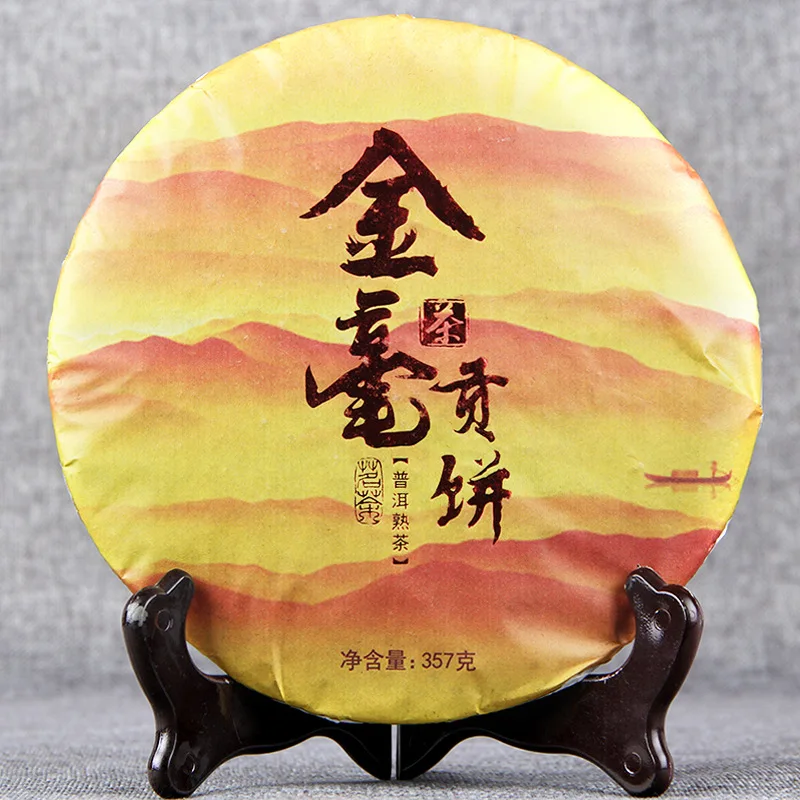 357 г Китайский Чай пуэр Юньнань, самый старый чай, прессованный чай Jinmi pu'er, приготовленный чай Jinbeigong, торт
