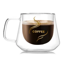 1 шт. стеклянная чашка с двойными стенками, стеклянная пивная кофейная чашка, термостойкая Рюмка для вина, пивная кофейная кружка, чайная стеклянная посуда для напитков, рождественский подарок