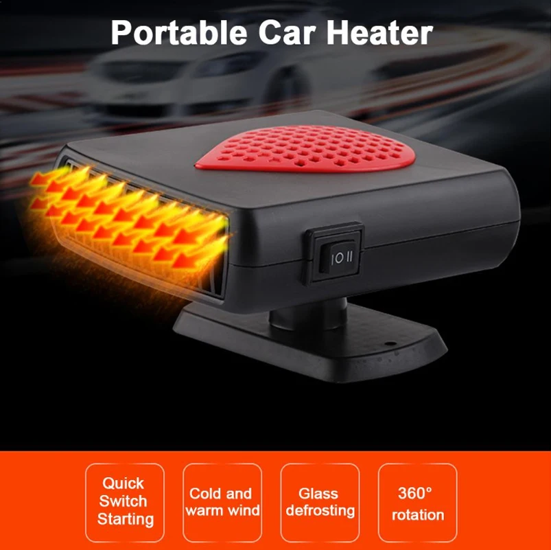 

24V 150W Car Fan Heater Portable Heating Defroster RV Demister Cooling Windscreen Refreshing Air Car Accessories Universal