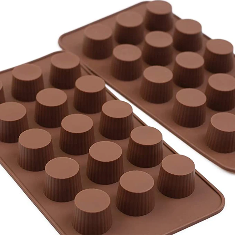 Moldes De Taza De Mantequilla De Maní, Molde De 12 Tazas De Mantequilla, 2 Piezas De Silicona Para Chocolate Y Caramelo Para Bomba De Grasa, Mini Taza De Mantequilla De Maní