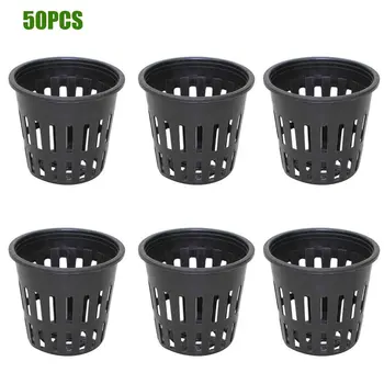 

50pcs Aeroponic Flower Heavy Duty Plant Nursery Home For Hydroponics Mesh Pots Net Cups Slotted Durable Vegetable Cloning