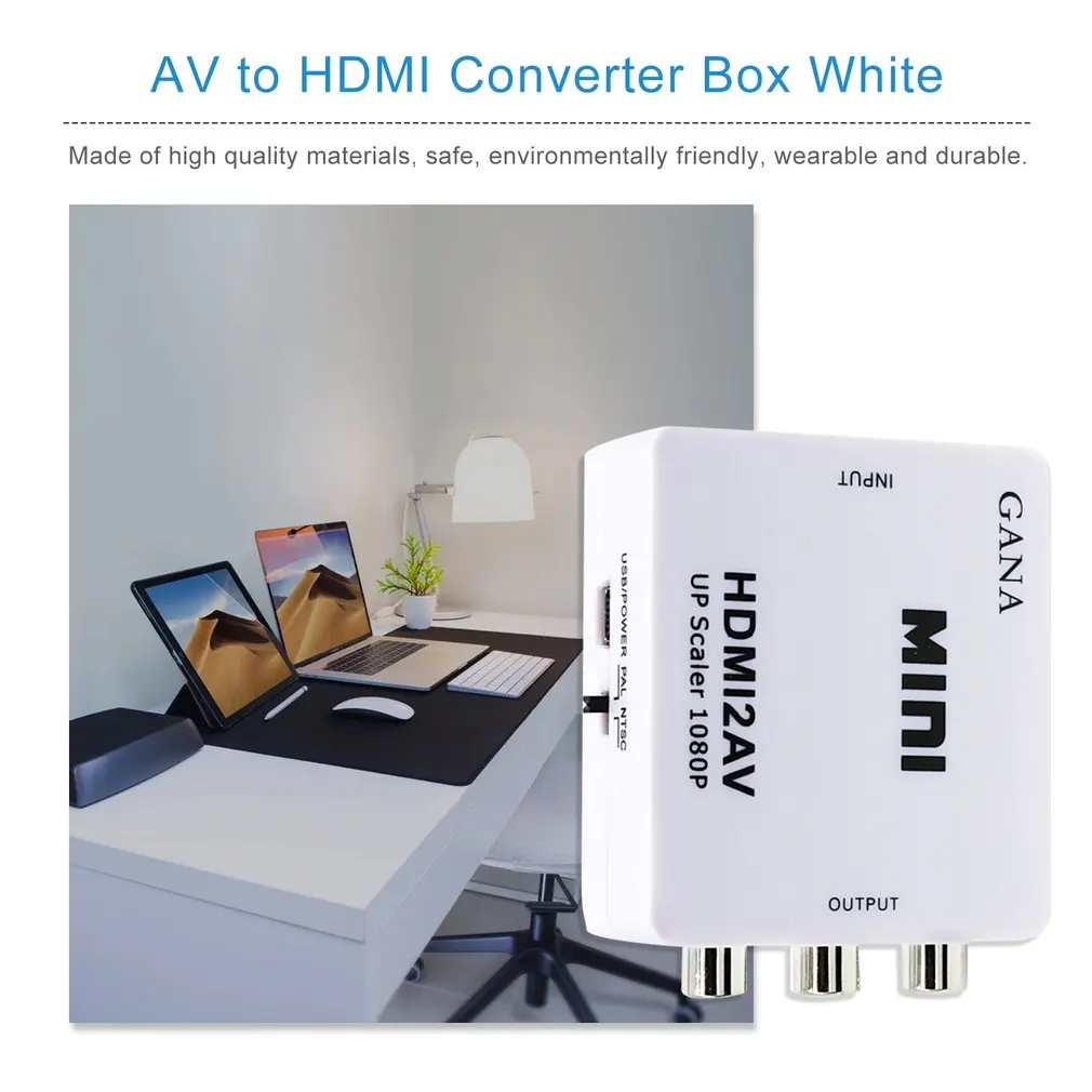 HDMI К AV скейлер адаптер HD видео конвертер коробка HDMI к RCA AV/CVSB L/R видео 1080P HDMI2AV Поддержка NTSC PAL