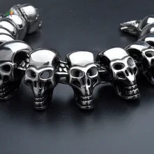 Панк-рок-Череп браслет для мужчин никогда не выцветает серебро Нержавеющая сталь Скелет лучший друг мужские браслеты мужские ювелирные изделия повязки