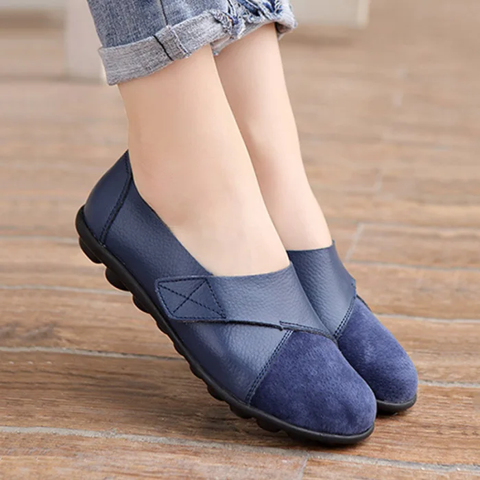 Women Suede Loafers Comfy Slip-on Soft Sole Casual Breathable Flats Shoes C55