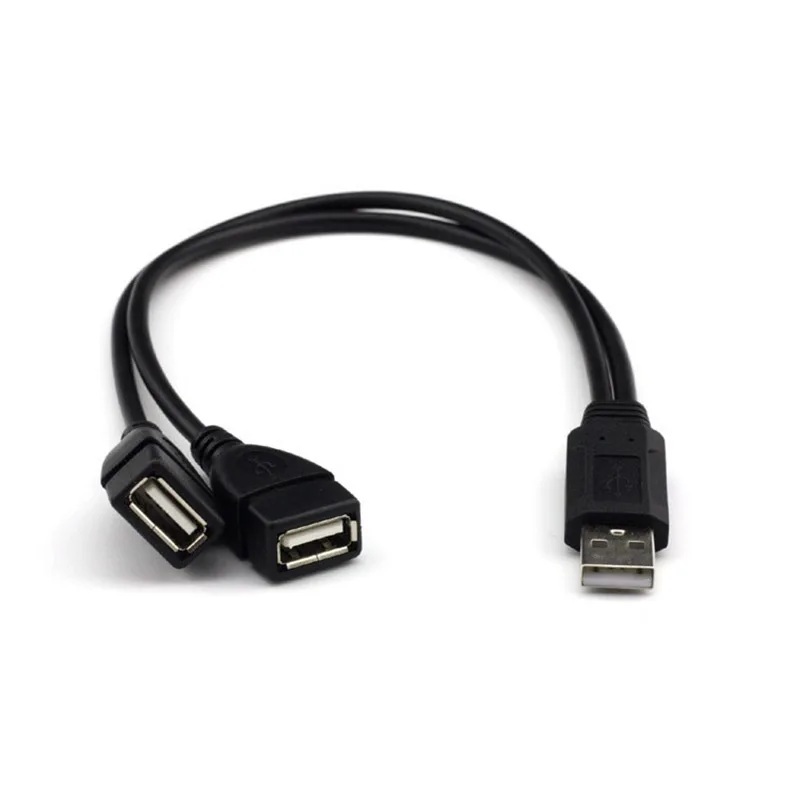 Адаптер usb-кабель 2,0 1 мужчина к 2 двойной гнездовой разъем Y сплиттер прочный шнур питания 999