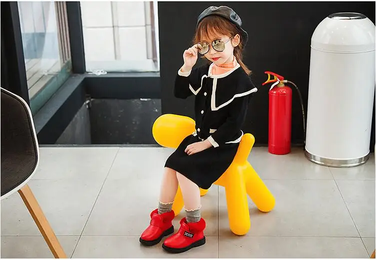 Free shipping Baby Snow Boots girls Flat Lace Up Winter Plus Size Platform Ladies Warm Boys Shoes New Girls Boots Female