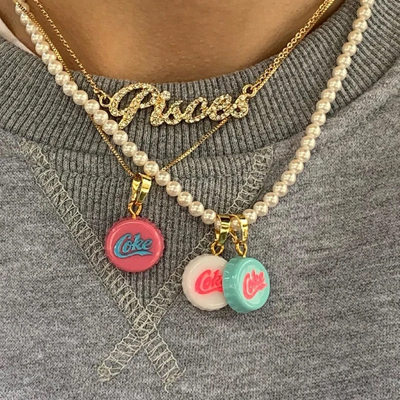 Ожерелье женское 12 созвездий в винтажном стиле с буквами стразы перламутровая