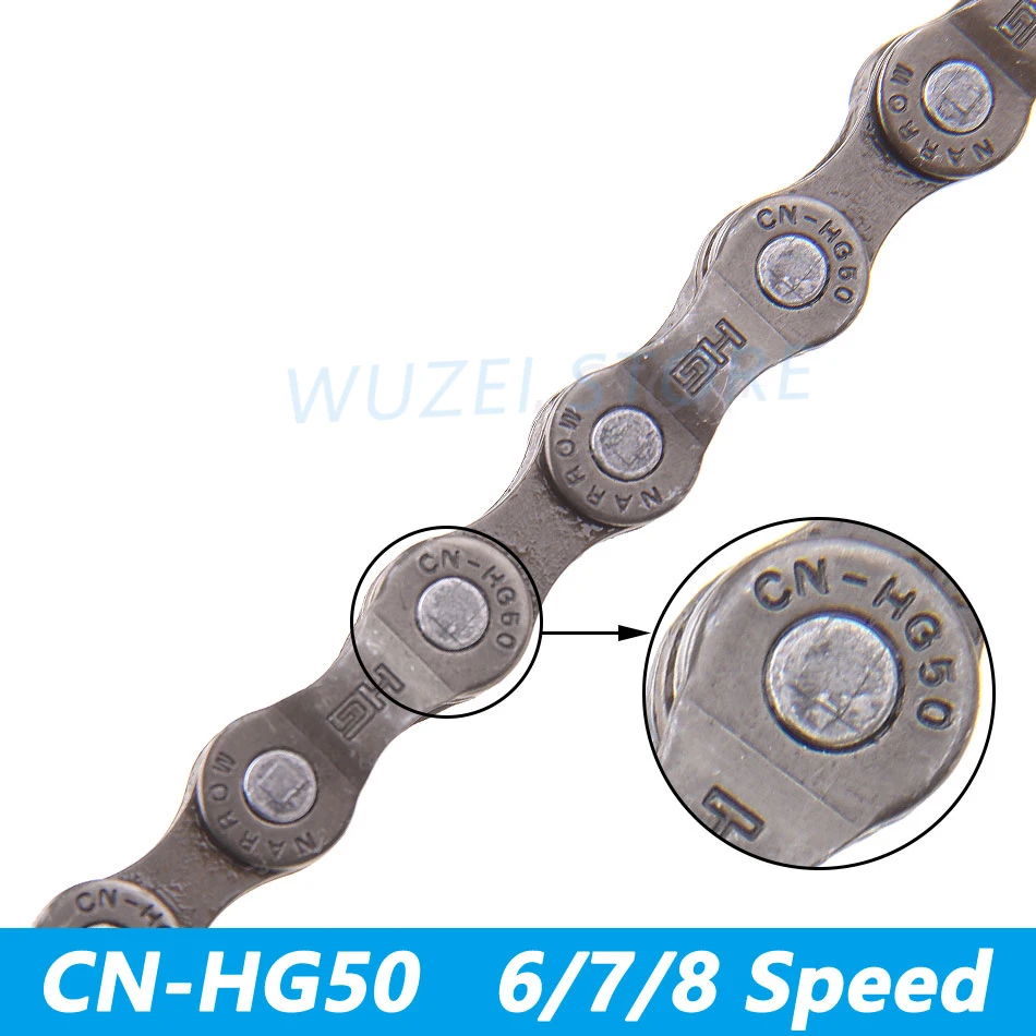 8S HG50 Bicycle Chain 6/7/8 Speed Moving Chain 112L Road/ MTB Mountain Bicycle Bike Accessories HG40 Boxed chain 116L